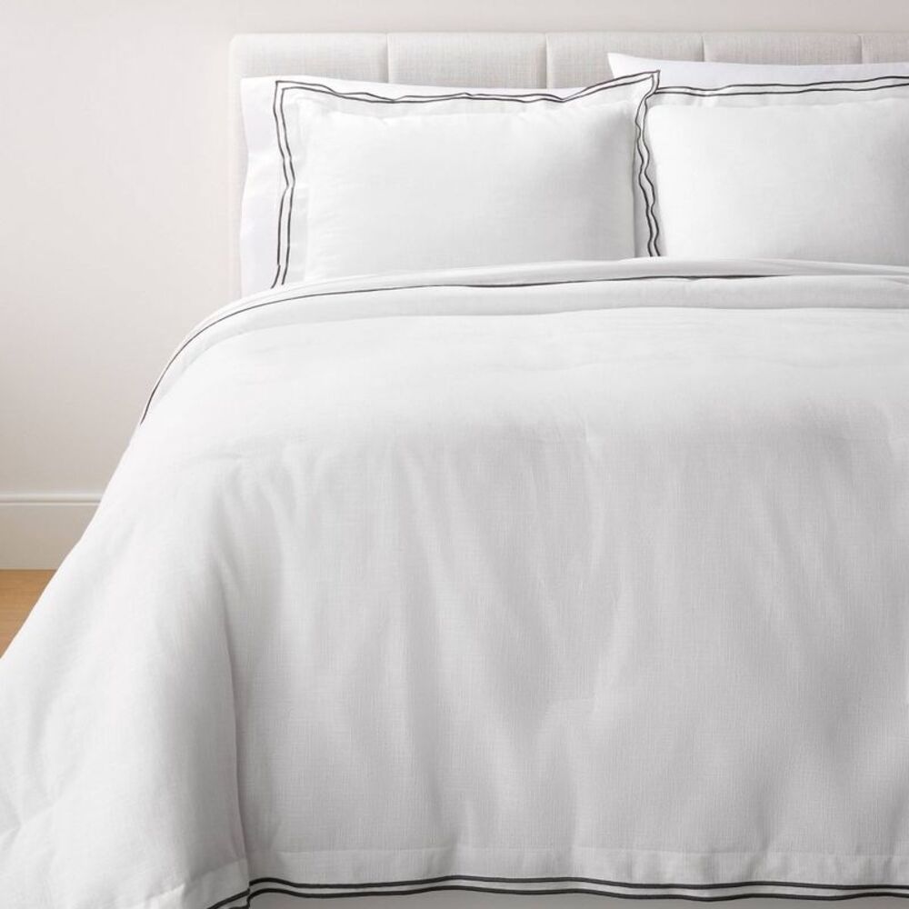 Threshold Studio McGee Comforter Set Cotton Slub White/Dark Gray Full/Queen